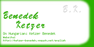 benedek ketzer business card